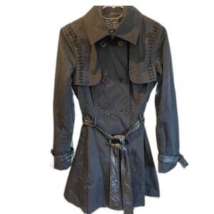 Bland Noir Trench Coat with Spikes